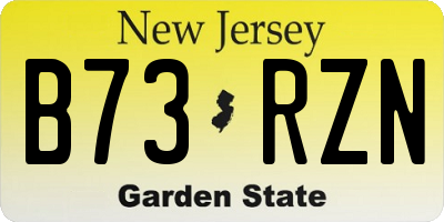 NJ license plate B73RZN