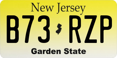 NJ license plate B73RZP