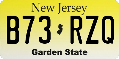 NJ license plate B73RZQ