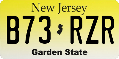 NJ license plate B73RZR