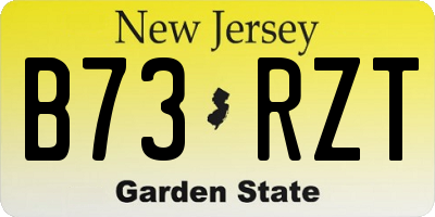 NJ license plate B73RZT