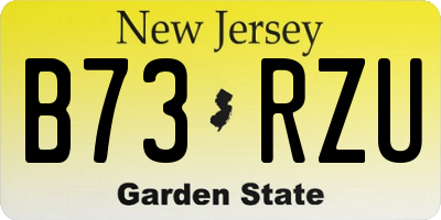 NJ license plate B73RZU