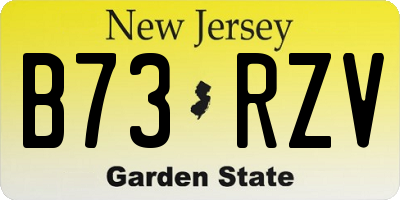 NJ license plate B73RZV