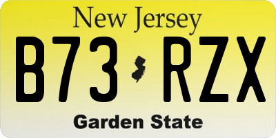 NJ license plate B73RZX