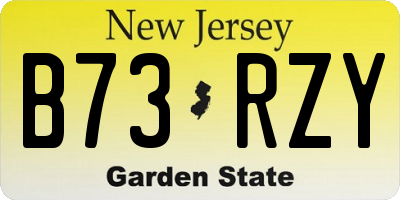 NJ license plate B73RZY