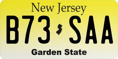 NJ license plate B73SAA
