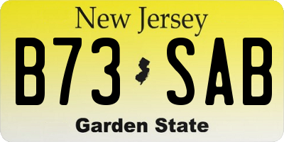 NJ license plate B73SAB