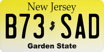 NJ license plate B73SAD