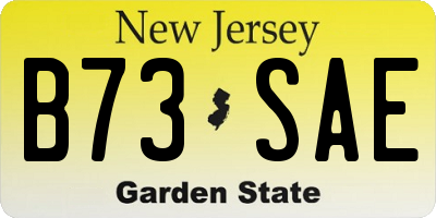 NJ license plate B73SAE