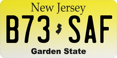 NJ license plate B73SAF