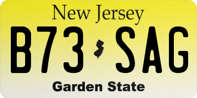 NJ license plate B73SAG