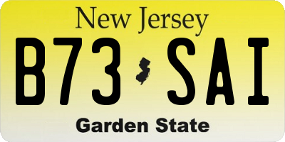 NJ license plate B73SAI