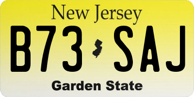 NJ license plate B73SAJ