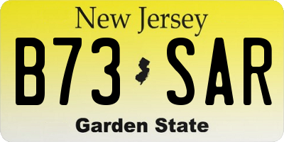 NJ license plate B73SAR