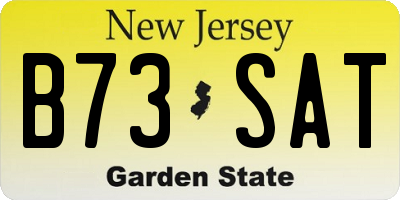 NJ license plate B73SAT
