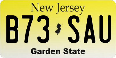 NJ license plate B73SAU
