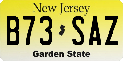 NJ license plate B73SAZ