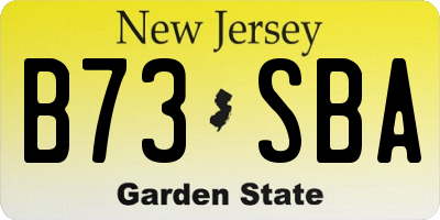 NJ license plate B73SBA