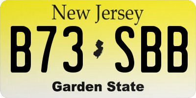 NJ license plate B73SBB