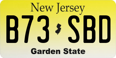 NJ license plate B73SBD