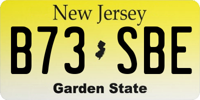 NJ license plate B73SBE