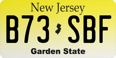 NJ license plate B73SBF