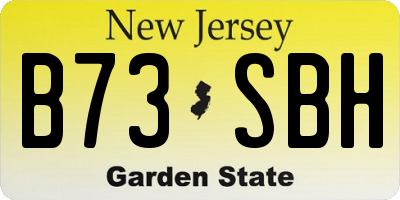 NJ license plate B73SBH