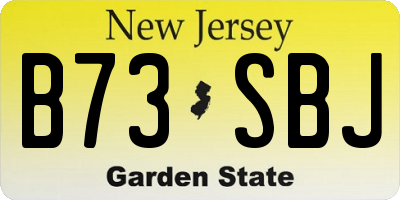 NJ license plate B73SBJ