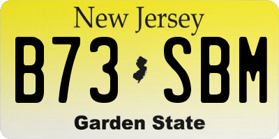 NJ license plate B73SBM