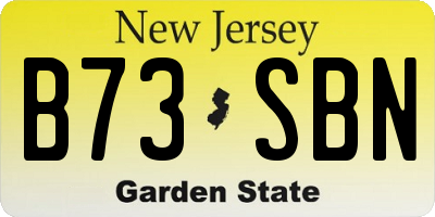 NJ license plate B73SBN