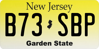 NJ license plate B73SBP