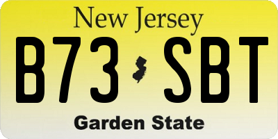 NJ license plate B73SBT