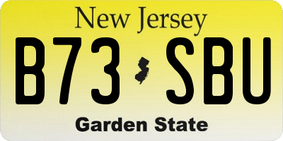 NJ license plate B73SBU