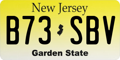 NJ license plate B73SBV
