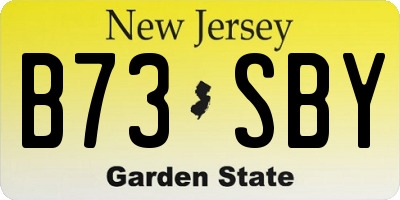 NJ license plate B73SBY