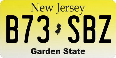 NJ license plate B73SBZ
