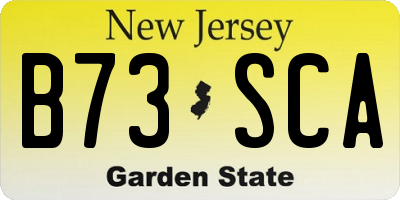 NJ license plate B73SCA