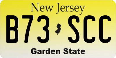 NJ license plate B73SCC