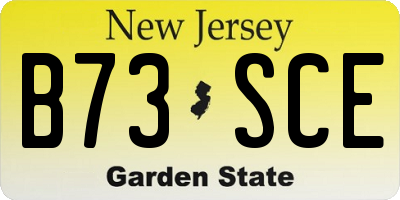 NJ license plate B73SCE