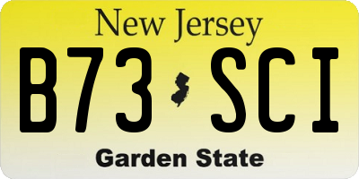 NJ license plate B73SCI