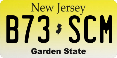 NJ license plate B73SCM