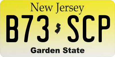 NJ license plate B73SCP