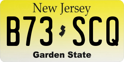 NJ license plate B73SCQ
