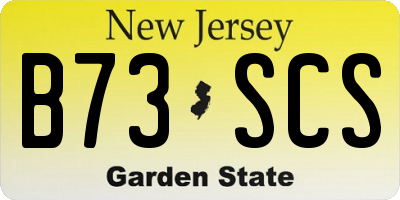 NJ license plate B73SCS
