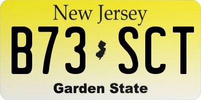 NJ license plate B73SCT