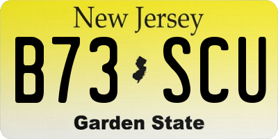 NJ license plate B73SCU