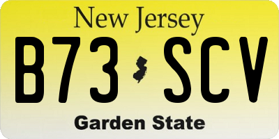 NJ license plate B73SCV