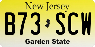 NJ license plate B73SCW