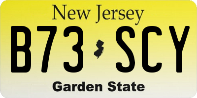 NJ license plate B73SCY