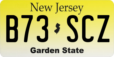NJ license plate B73SCZ
